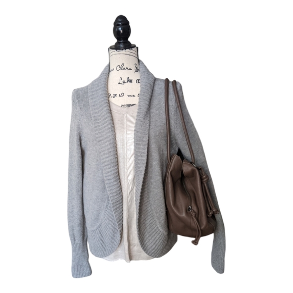 TALBOTS Grey 🩶 Cardigan Size Large Open Front - Picture 2 of 6